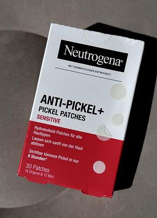 Гідроколоїдні патчі проти прищів для чутливої шкіри neutrogena anti-pickel+ pickel patches sensitive, 30 шт