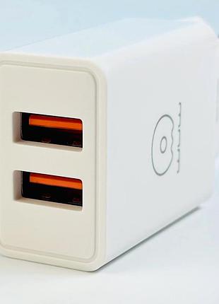 Мережевий зарядний пристрій wuw c155 на 2usb роз'єма 3.1a