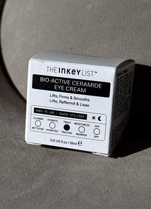 Крем для шкіри навколо очей із біоактивними церамідами the inkey list bio-active ceramide eye cream, 18 мл
