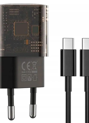 Сетевое зарядное устройство xo ce05 1usb/1type-c pd30w+qc3.018w адаптер с type-c кабелем