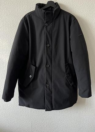 Чорна чоловіча демісезонна класична водонепроникна куртка парка clinchberry outerwear (xl)