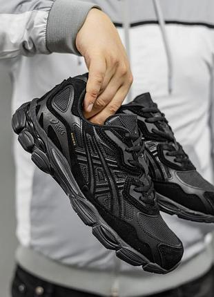 Утеплені зимові чоловічі кросівки asics gel-nyc winter termo black асікс чорного кольору термо
