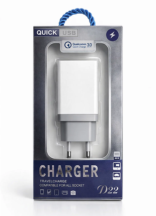 Сетевое зарядное устройство ukc ar 001 fast charge, 2 usb, 2a, 220 в