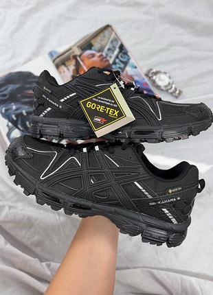 Утепленные зимние женские кроссовки asics gel-kahana 8 winter termo gore-tex black white ассикс черного из белого цветов термо