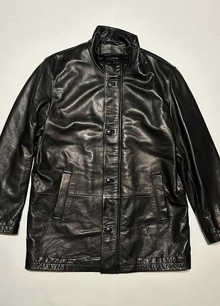 Удлиненная кожаная куртка, кожаное пальто hugo boss italian calf nappa leather jacket