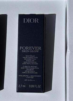 Стійкий тональний крем із сяючим фінішем dior forever skin glow, 2.7 мл