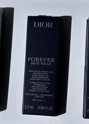 Стійкий матовий тональный крем dior forever skin wear із захистом від передачі кольору., 2.7 мл