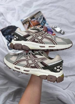 Утепленные зимние женские кроссовки asics gel-kahana 8 termo winter beige brown акс бежевого с коричневым цветов термо