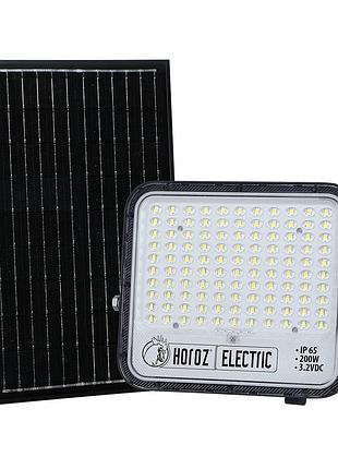 Прожектор світлодіодний з сонячною панеллю tiger pro-200 200w 6400k