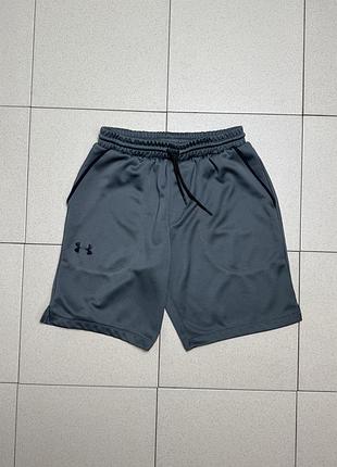 Спортивні чоловічі шорти under armour андер армор сірі для спорту залу тренувань бігу оригінал шорты мужские спортивные для зала бега фитнеса розмір s
