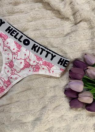 Трендові трусики-стрінги hello kitty (розмір s / eu 36) 3