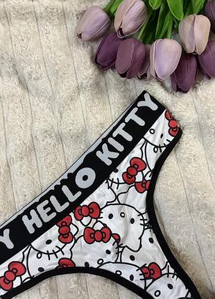 Трендові трусики-стрінги hello kitty (розмір s / eu 36) 5