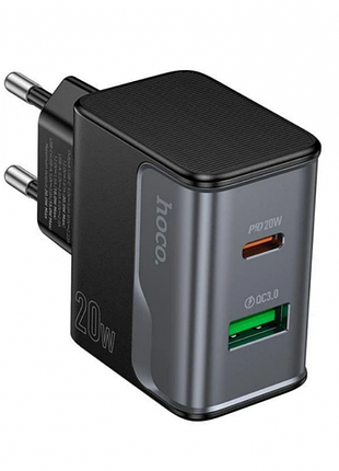 Зарядное устройство от сети hoco cs71a pd20w 1type-c/1usb черный