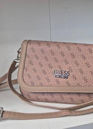 Сумка жіноча guess через плече бежева