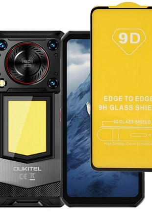 Захисне скло tdg 9d для oukitel wp56 повна проклейка чорний