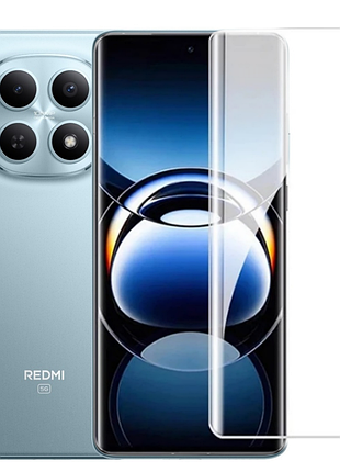 Защитное стекло fiji curved uv для xiaomi redmi note 15 5g анти-отпечатки (с клеем и уф лампой) clear