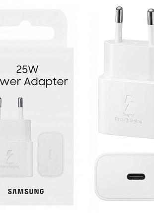 Сетевое зарядное устройство samsung t2510 gan 25w / 3a type-c быстрая зарядка super fast charging и power delivery white