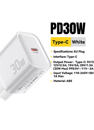 Зарядное устройство essager mini 30w type c charger pd qc 3.0 fast type c