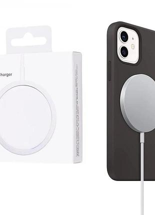Беспроводное зарядное устройство apple 15w для быстрой зарядки iphone 16 / 17 / pro / max с type-c и магнитным креплением white