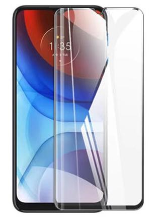 Захисне скло fiji premium для motorola e7 power / e7i power повне проклеювання anti-static чорний