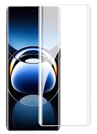 Захисне скло fiji curved uv для xiaomi 14 ultra анти-відбитки (з клеєм та уф лампой) clear