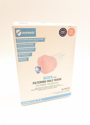 Респіратор virshields ffp2 nr рожева 5-шаровий без клапана, набір 10 шт уцінка