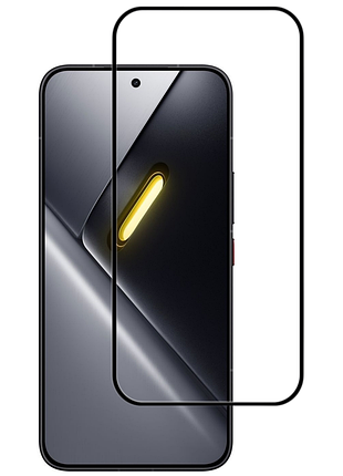 Захисне скло lux для poco x8 pro max повна проклейка чорний