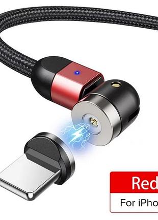 Магнитный вращающийся на 540° кабель getihu в оплётке lightning (iphone), красный, 2000