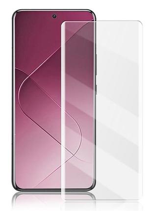 Захисне скло fiji curved uv для xiaomi 14 pro анти-відбитки (з клеєм та уф лампой) clear