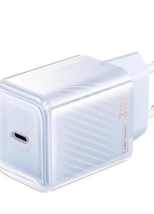 Сетевое зарядное устройство remax rp-u91 gan pd30w / 3a type-c с быстрой зарядкой для apple / samsung lilac