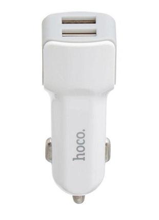 Автомобільний зарядний пристрій hoco z23 12w / 2.4a 2usb white