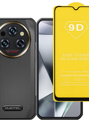 Захисне скло tdg 9d для oukitel wp35 / wp35 pro / wp35s повна проклейка чорний