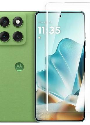 Захисне скло fiji curved uv для motorola edge 60 анти-відбитки (з клеєм та уф лампой) clear