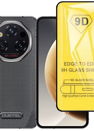Захисне скло tdg 9d для oukitel wp210 повна проклейка чорний