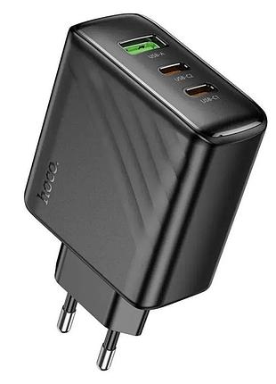 Сетевое зарядное устройство hoco cs26a pd45w / 3a usb+2type-c с быстрой зарядкой black