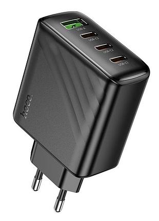 Сетевое зарядное устройство hoco cs27a pd67w / 3.35a usb+3type-c быстрая зарядка для ноутбука black
