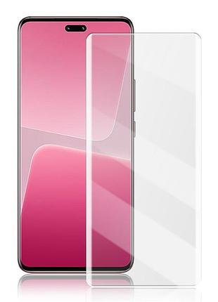 Захисне скло fiji curved uv для xiaomi 13 lite анти-відбитки (з клеєм та уф лампой) clear