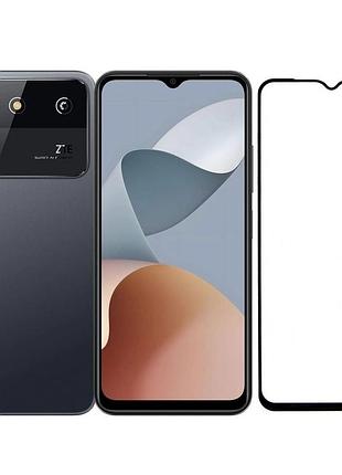 Захисне скло lux для zte blade a54 повна проклейка чорний