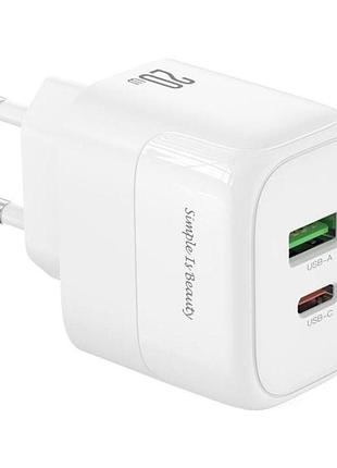 Сетевое зарядное устройство xo l137 1usb-c/1usb pd/qc 20w type-c to type-c 1м white (37793_3664782)