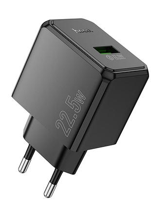 Мережевий зарядний пристрій hoco cs17a qc3.0 (22.5w) / 3a usb зі швидкою зарядкою black
