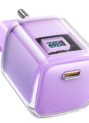 Блочок acefast a53 sparkling series pd30w gan 1usb-c qc3.0, qc2.0, afc и fcp alfalfa purple
