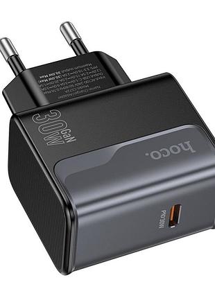 Сетевое зарядное устройство hoco cs72a gan pd30w / 3a type-c с быстрой зарядкой xiaomi / samsung / iphone black