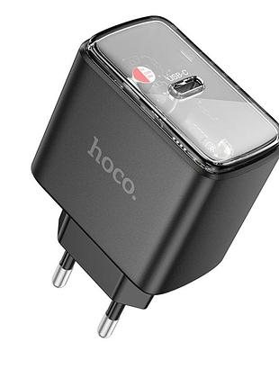 Мережевий зарядний пристрій hoco cs41a pd35w / 3a type-c зі швидкою зарядкою black