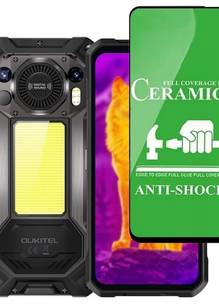 Защитное стекло-пленка fiji ceramics для oukitel wp61 / wp61 plus / wp61 ultra / ti полная проклейка черный