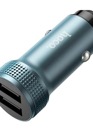 Автомобільний зарядний пристрій hoco z49 12w / 2.4a 2usb grey