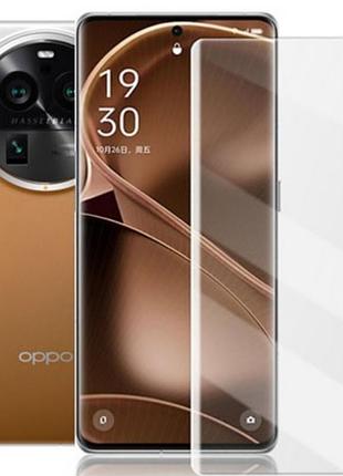 Захисне скло fiji curved uv для oppo find x6 pro анти-відбитки (з клеєм та уф лампой) clear