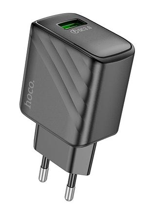 Сетевое зарядное устройство hoco cs21a 18w / 3a usb с быстрой зарядкой qc3.0 black