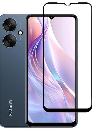 Захисне скло lux для xiaomi redmi 13c 5g повна проклейка чорний
