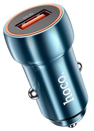 Автомобильное зарядное устройство hoco z46 с быстрой зарядкой qc3.0 18w / 3a usb blue