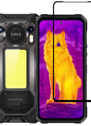 Защитное стекло lux для oukitel wp61 / wp61 plus / wp61 ultra / ti полная проклейка черный